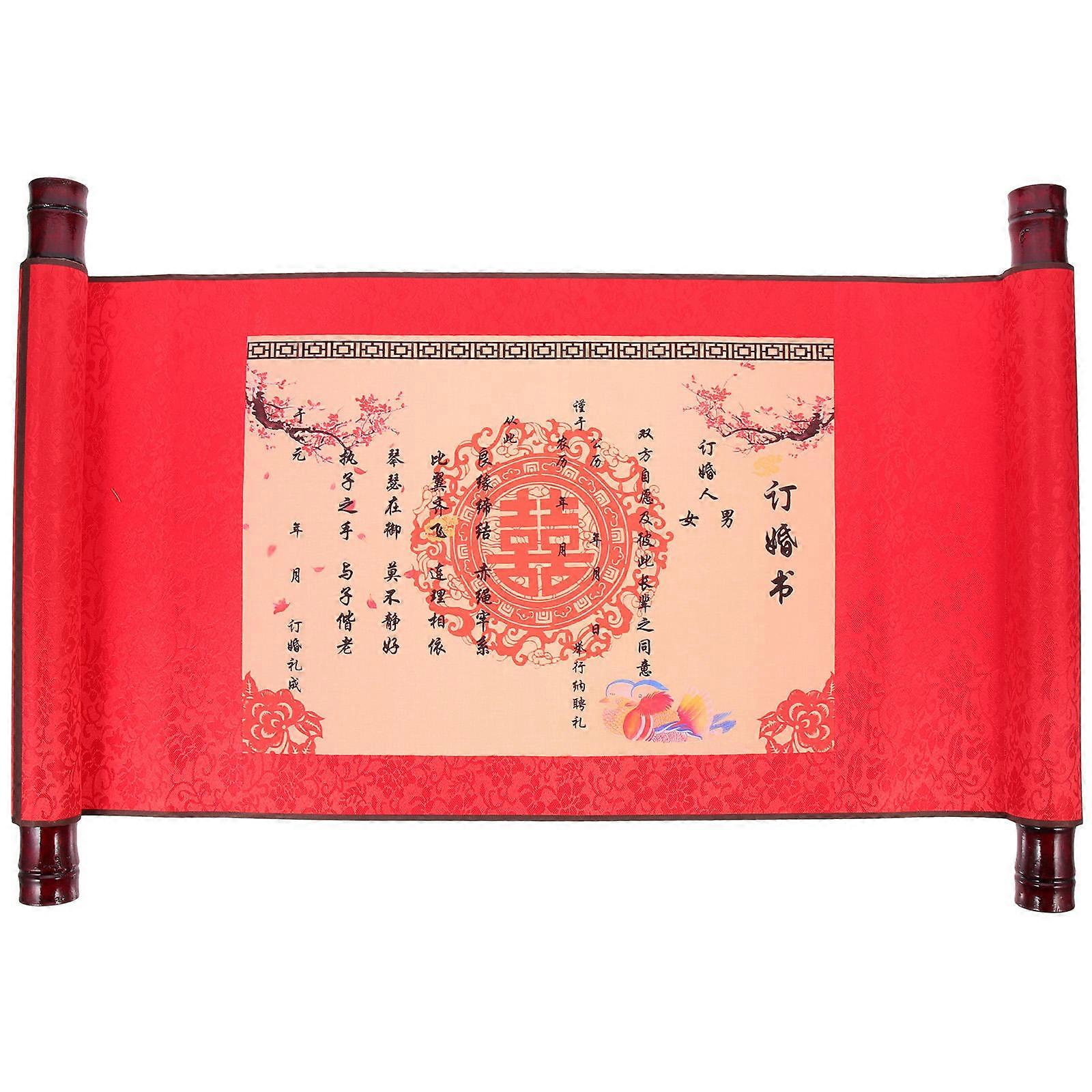 Wedding Scroll Decorative Chinese Engagement Scroll for Wedding