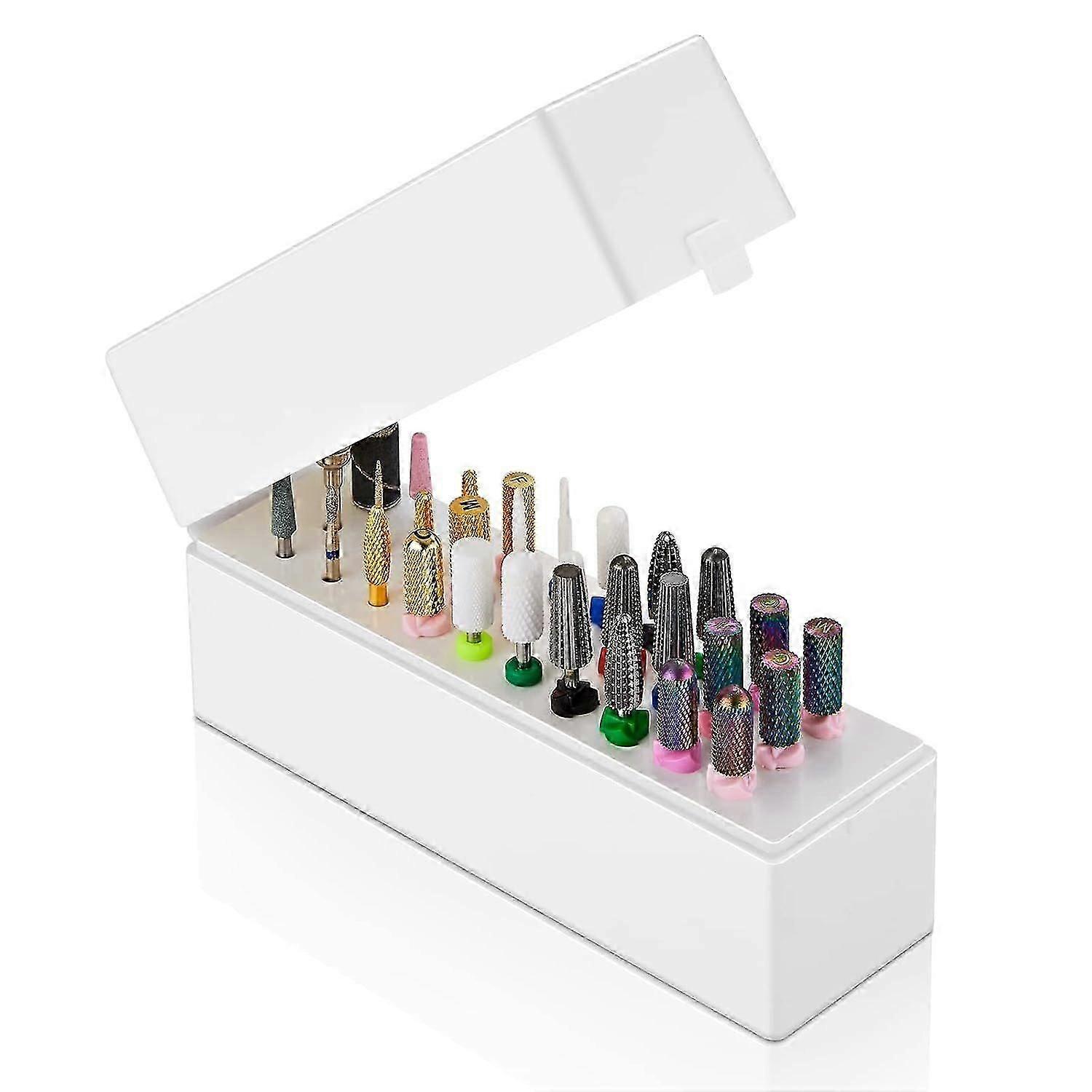 Nail Drill Bit Holder Box, Universal Storage Case for Nail Bits2-pack