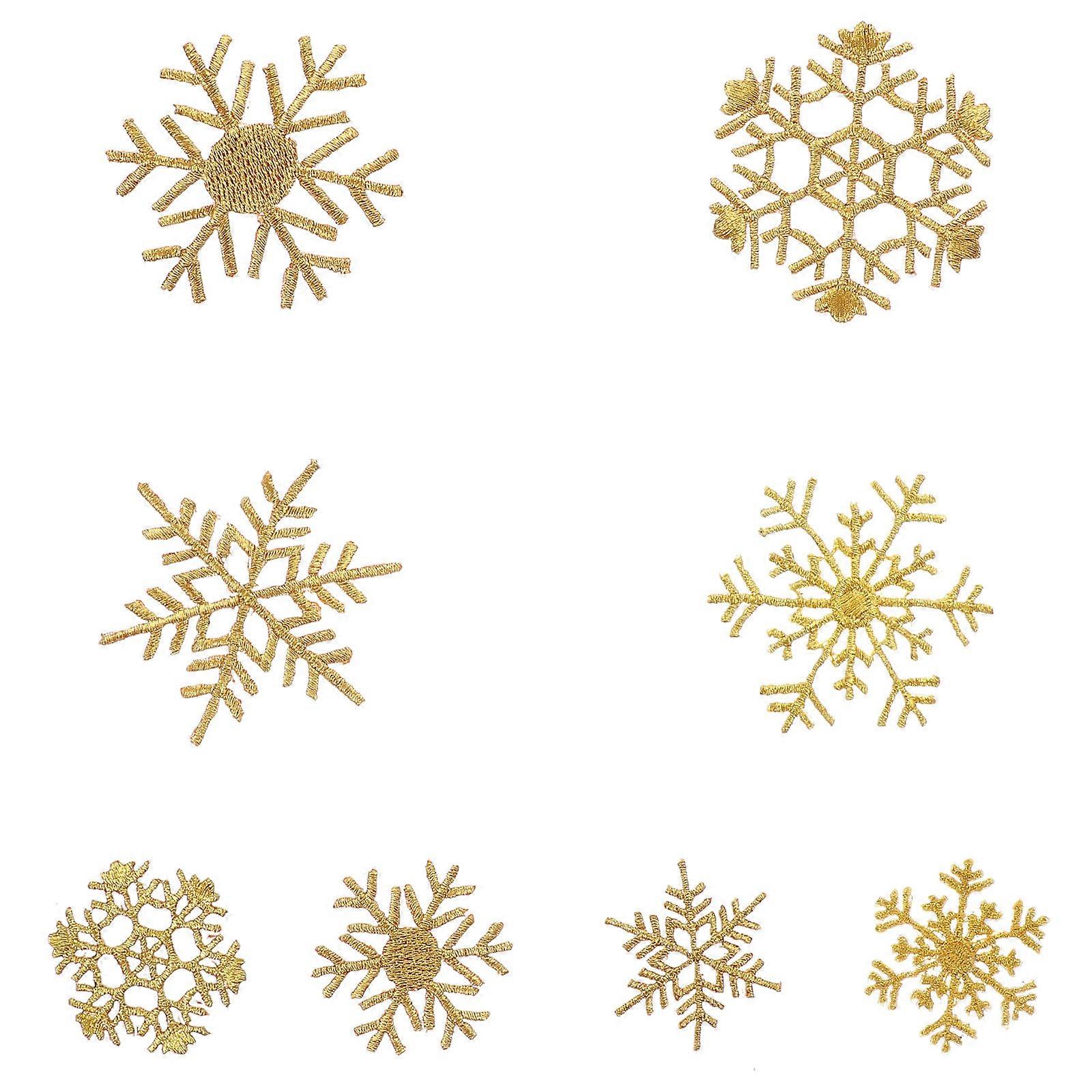 8pcs Snowflake Embroidery Patch Clothes Accessories DIY Cloth Applique Patch