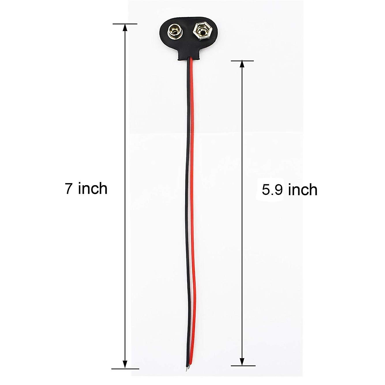 thumbnail image 2 of 9V Battery Holder With Snap Connector – 6.5cm/10cm/15cm Cable Lead Options, Black Plastic 2 of 6