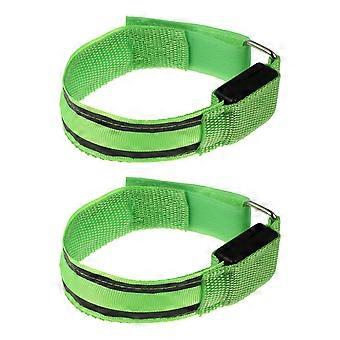Adjustable Luminous Bracelet Nylon Running Bracelet for Sports 2Pcs LED Light