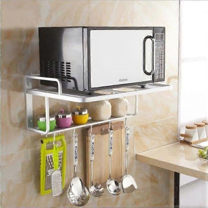 Microwave Oven Wall Mount Storage Rack - Silver - Contemporary - Design - Single Unit