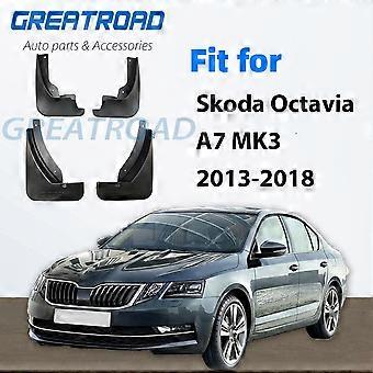 Set Molded Car Mud Flaps For Skoda Octavia A7 5E 2013-2018 Mudflaps Splash Guards Mud Flap Mudguards Fender Front Rear Styling