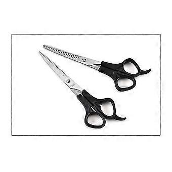 Haarschneideschere Set Friseurschere Set Haustier Haareschneiden Schere, Friseur oder Haus - Edelstahl2pcs-silber