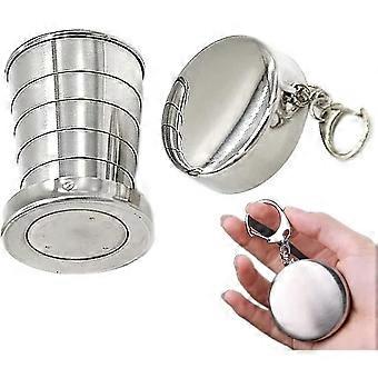 Copo dobrável de aço inoxidável copo dobrável copo portátil retrátil copo para caminhada ao ar livre Caminhadas Camping Survival1pcs