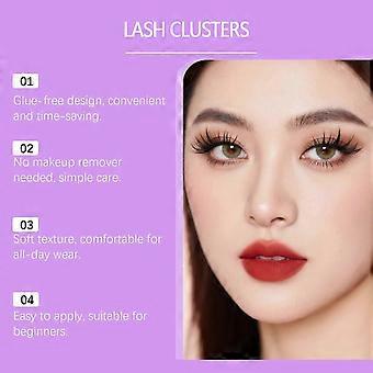 Self Adhesive Eyelashes, Natural Self Adhesive Lash Clusters, Pre Glued Eyelash Clusters, No Glue Needed Lashes Wispy C-curly Cluster Eyelash Extensio