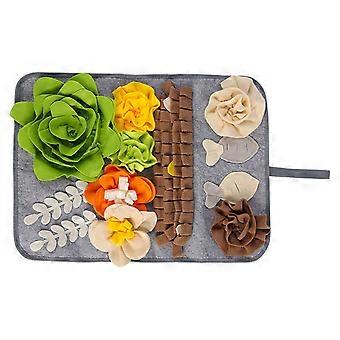 Pet Mental Stimulation Training Mat Treats Feeder Snuffle Mat For Small Animal Encourage Natural Foraging Instincts  Gray
