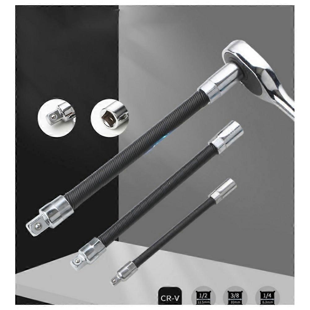4-Piece Flexible Socket Extension Bar Set for 1/2" 1/4" 3/8" Drive - Drive Socket Set Versatile Tool