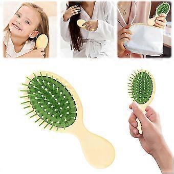 Mini reisborstels voor het ontwarren van haar (2 stuks) voor nat en droog haar met een zacht massagekussen voor de hoofdhuid.