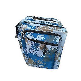 Naamiointi Pyörälaukku Pannier Pyöräily Maastopyörä Takaistuimen laukku Suuri pakkaus Paketti paketin jälkeen Kaksinkertainen takalaukku (sininen)