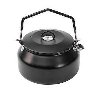 Portable 1 Litre Lightweight Stainless Steel Camping Kettle Durable and Camping Tea Pot for Indoor Outdoor Campfire Use Black