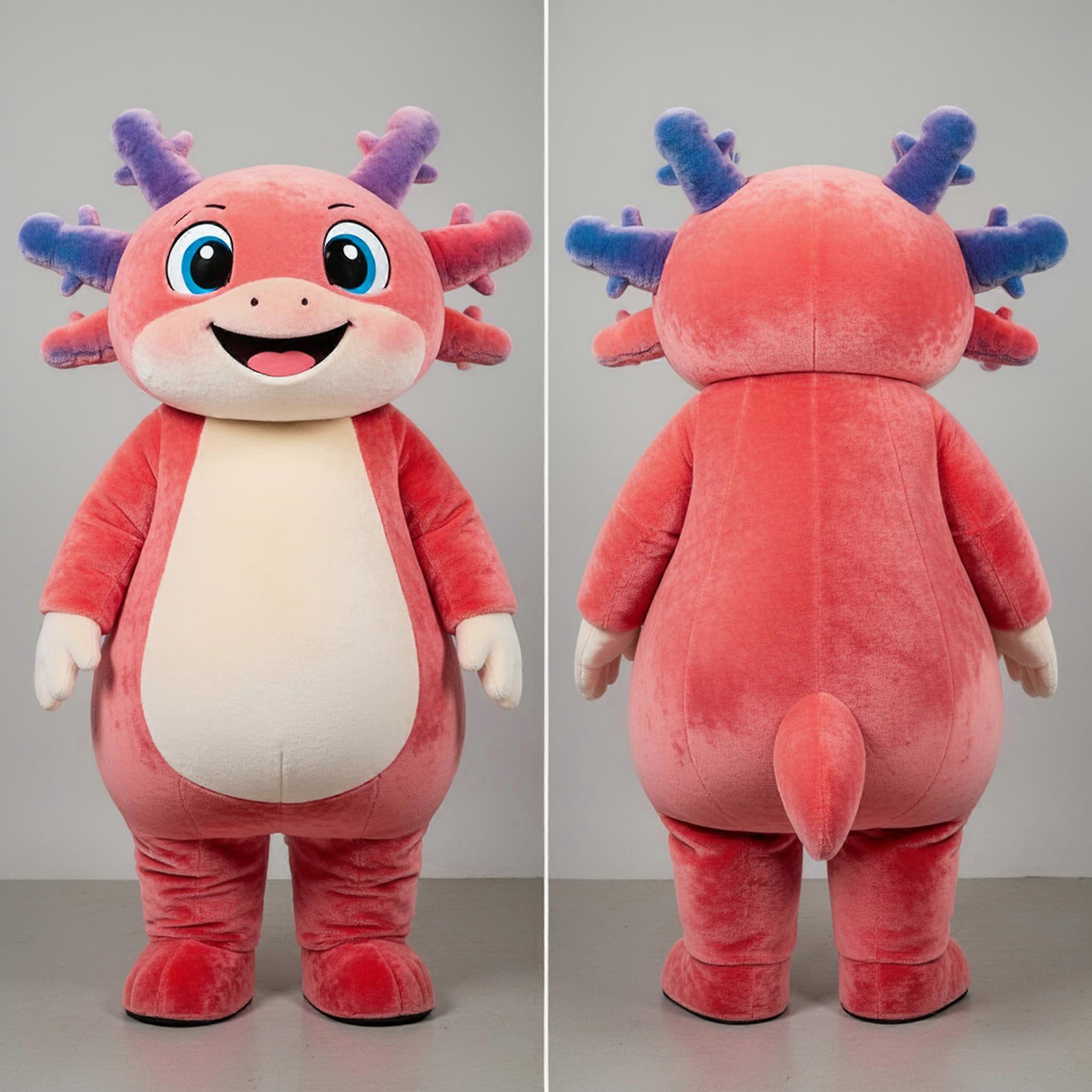 MASTICOT Rust Orange Wide Eyed Axolotls Mascot