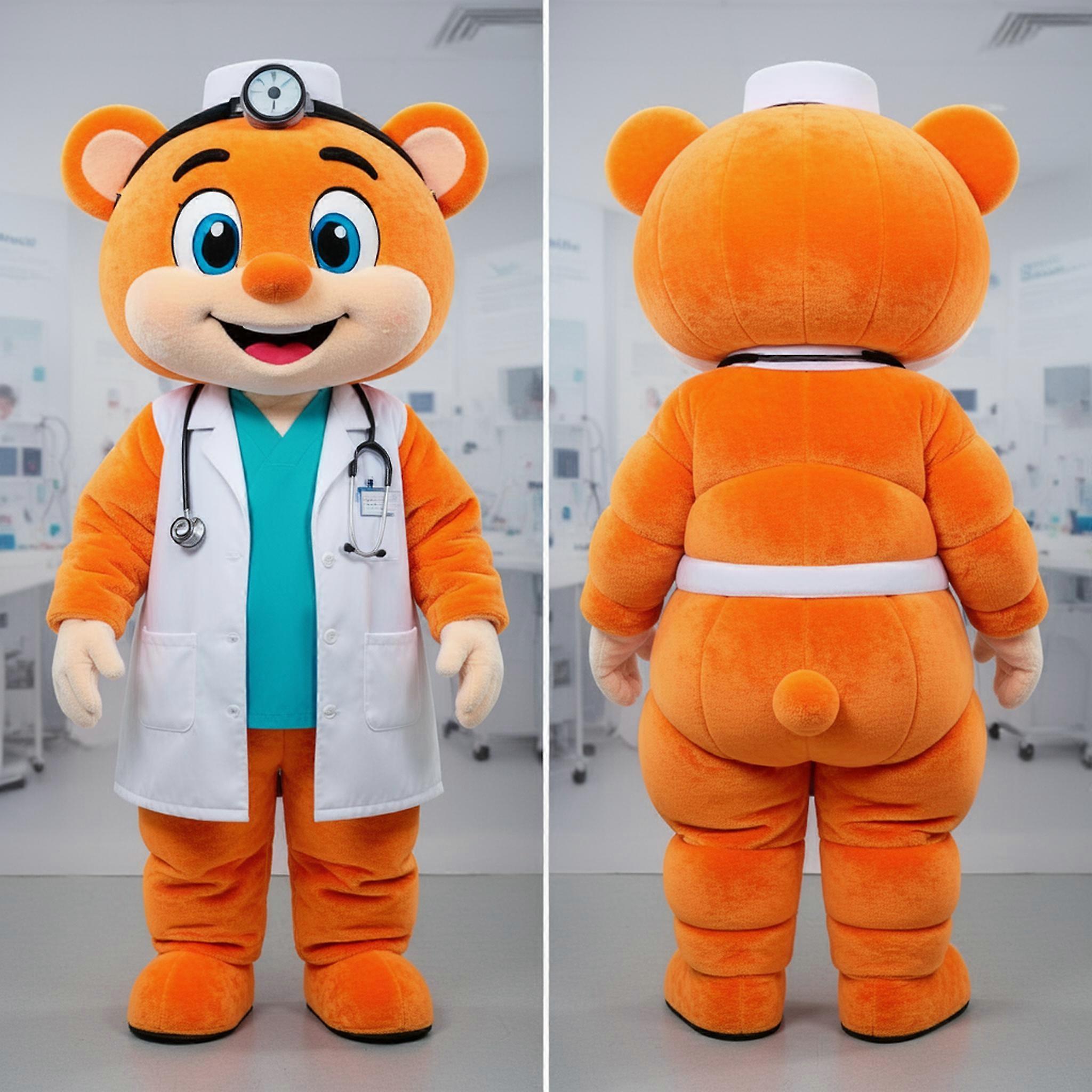 MASTICOT Vibrant Orange Friendly Doctor Mascot