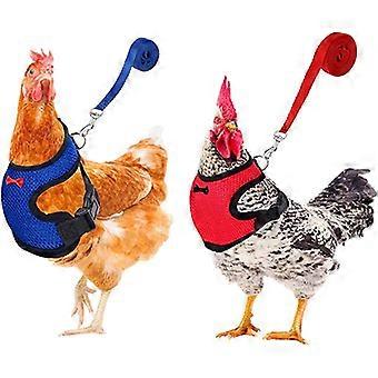 Adjustable Soft Harness Chicken Harness 2 Pieces Chicken Sling New Pet Leash, Adjustable, Comfortable, Breathable, Small Duck Leash with Pet Leash