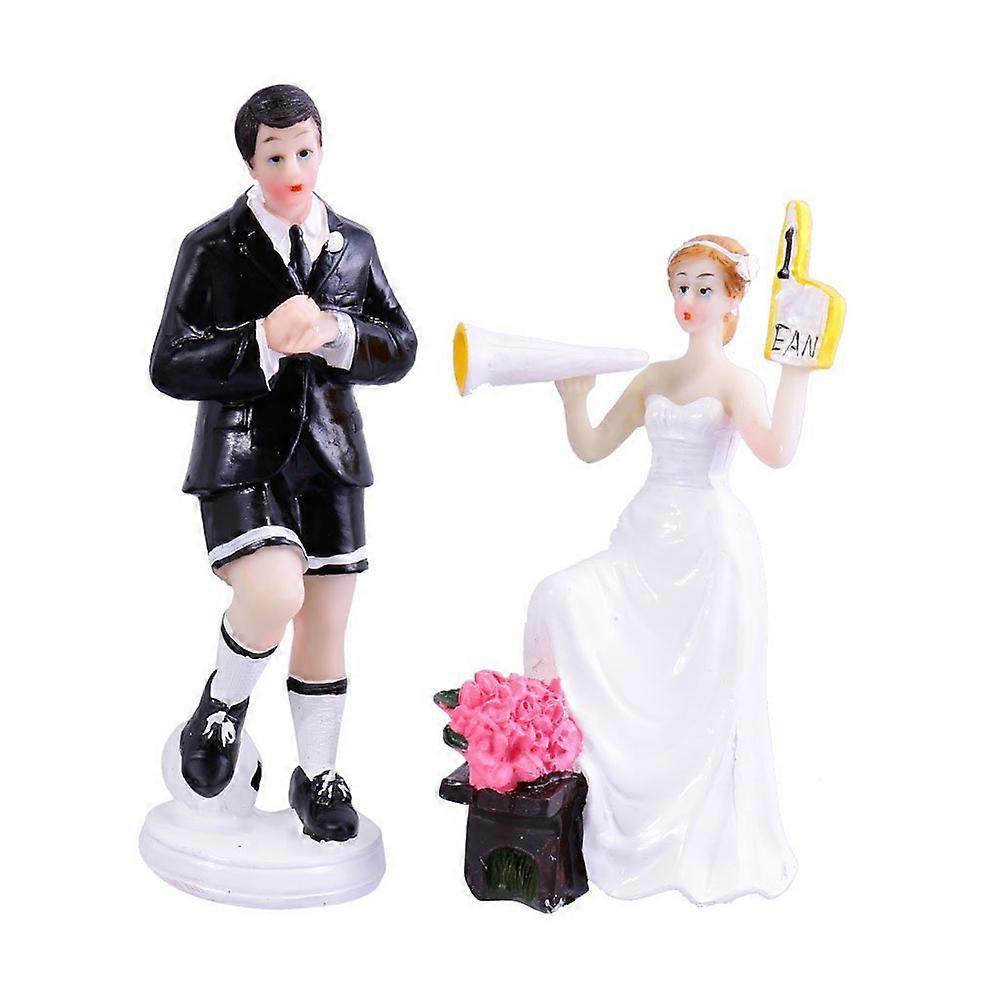 Soccer Theme Wedding Cake Topper for Wedding Decor Pair