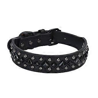 Durability Leather Dog Collar Regulable Pet Collar Personality Dog Collar Dog Accessories Black XS