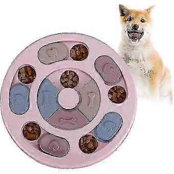 Interactive Dog Puzzle Toy with Durable Food Dispenser for IQ Training (Pink)
