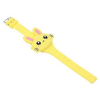Rabbit Silicone LED Cartoon Watch for Timekeeping Yellow Kids Wristwatch