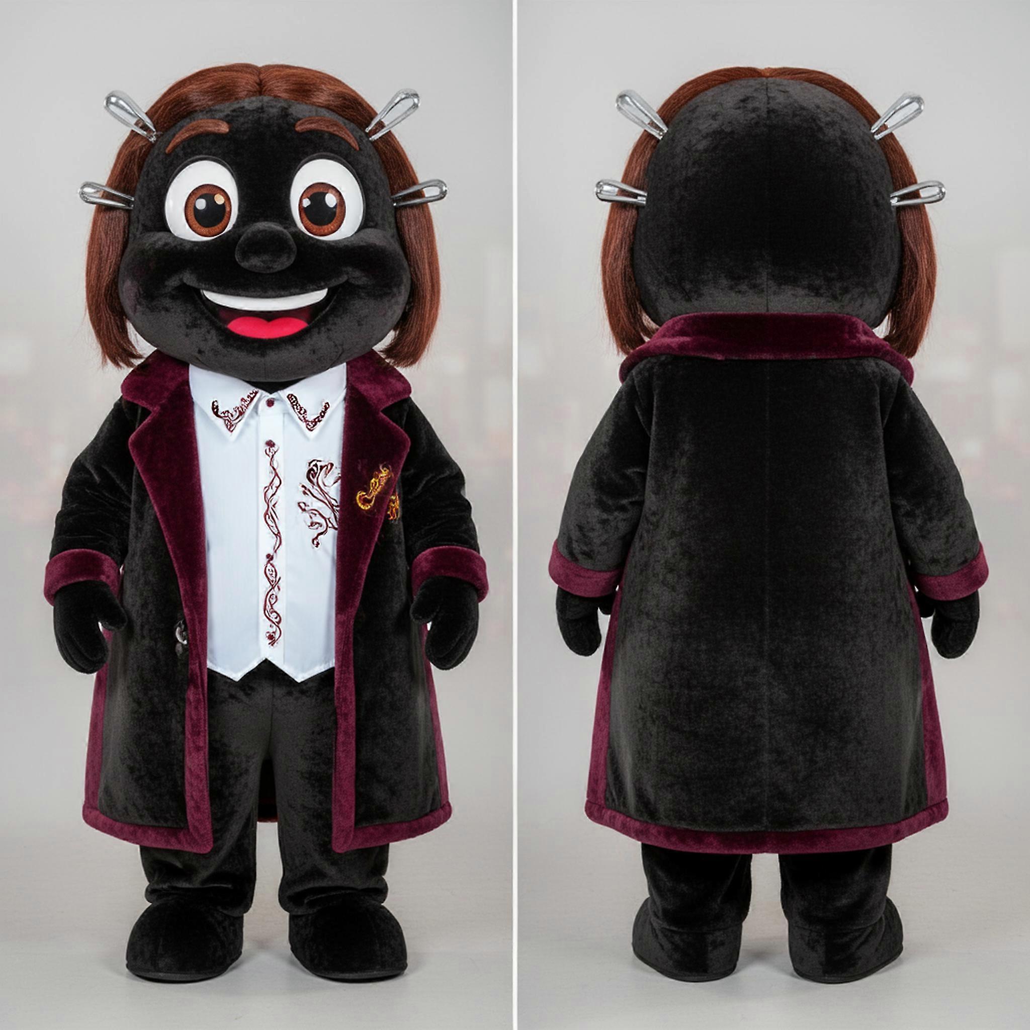 MASTICOT Velvety Black Currywurst Mascot