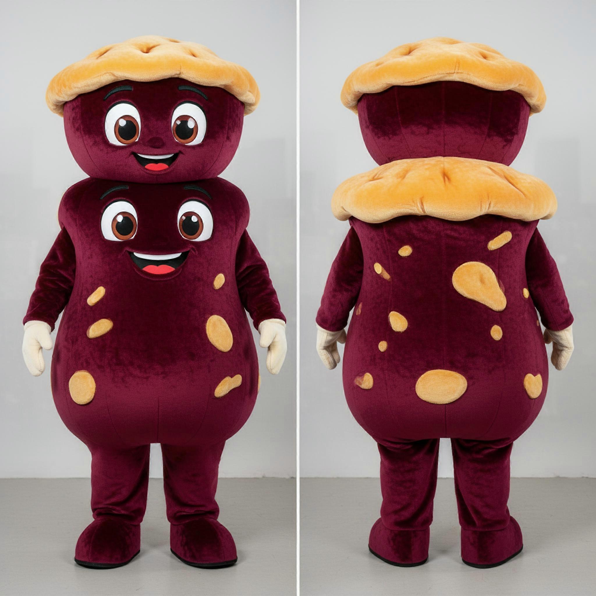 MASTICOT Maroon Rounded Shepards Pie Mascot