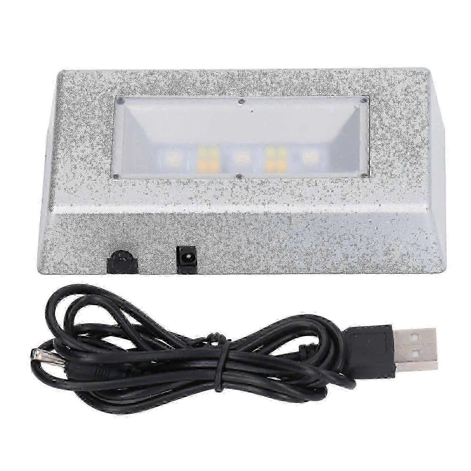 LED Display Base Multi Mode Lighting Silver Rectangular LED Light Display Base with USB Cable compatible with Jewelry Crystals SD