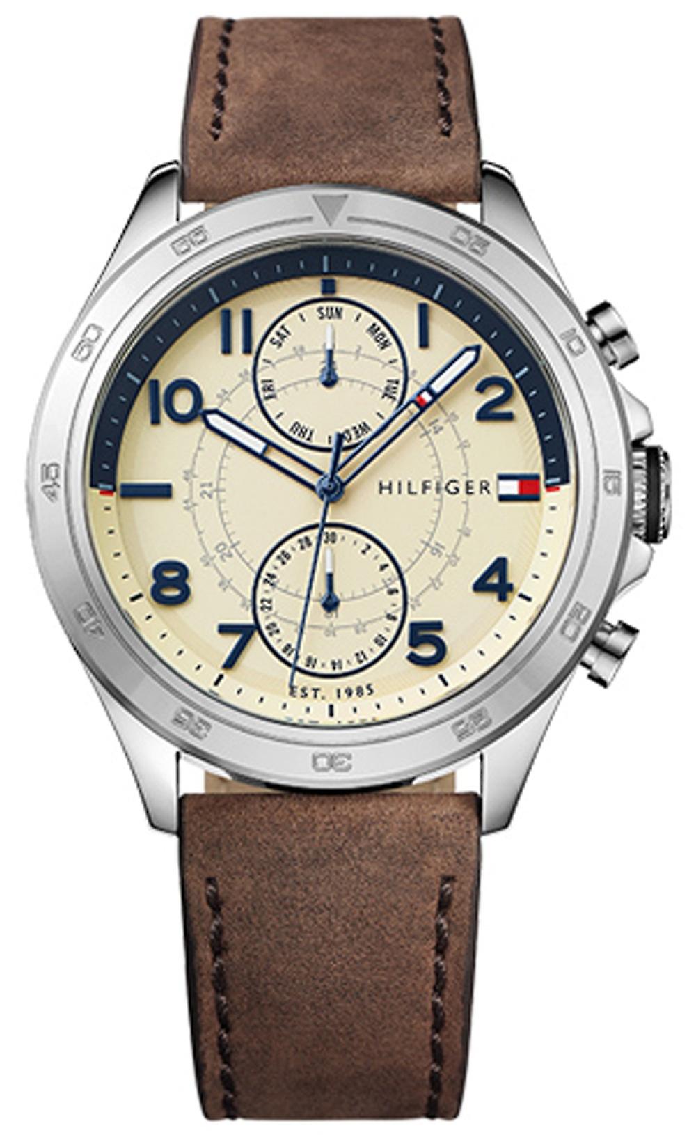 Tommy hilfiger hudson Quartz Analog Man Watch with Cowhide