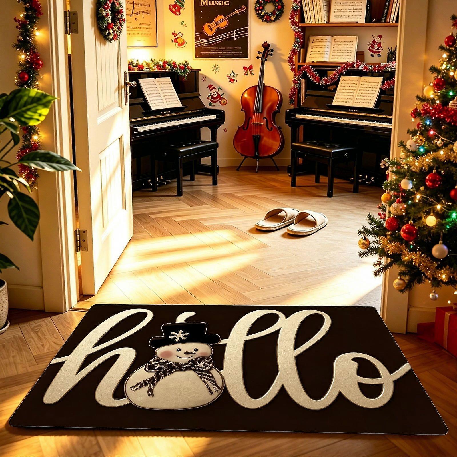 Printed Floor Mat Featuring Hello artistic font