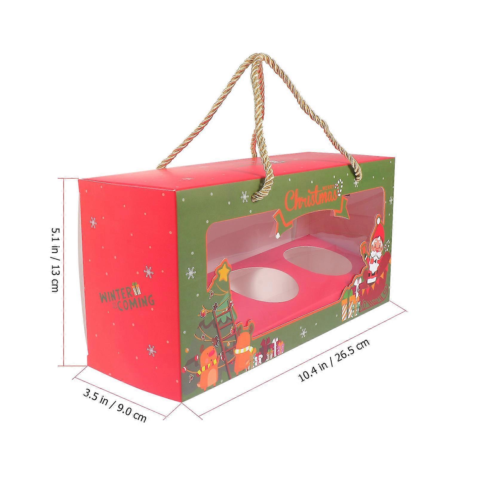 Assorted Color Paper Cake Boxes compatible with Storage 10Pcs Christmas Dessert Boxes