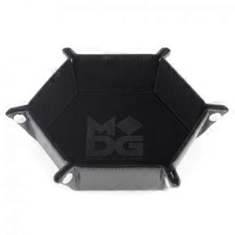 Juego de dados metálicos negros, plegables de terciopelo, bandeja hexagonal suave de primera calidad.