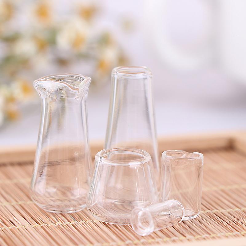 5pcs/set 1:12 Dollhouse Miniature Glass Cup Drink Cup Bottle Doll House Kitchen