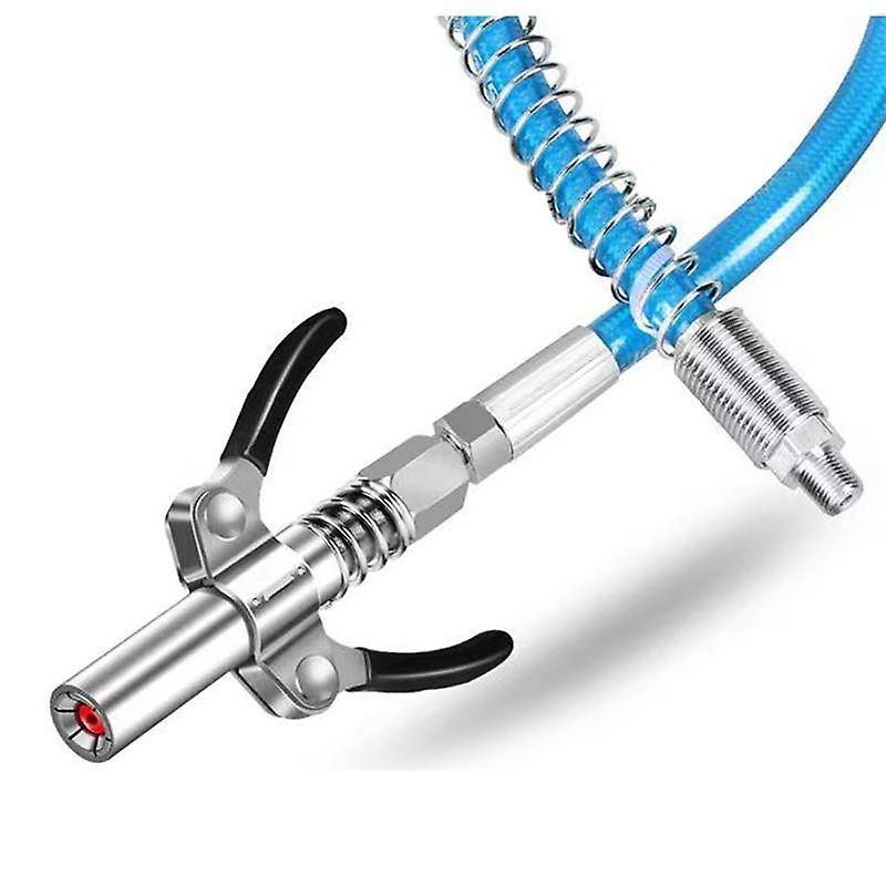 Grease Coupler with 30cm Hose Grease Nozzle Heavy-Duty Quick Release Grease Coupler 10000PSI Two Pr