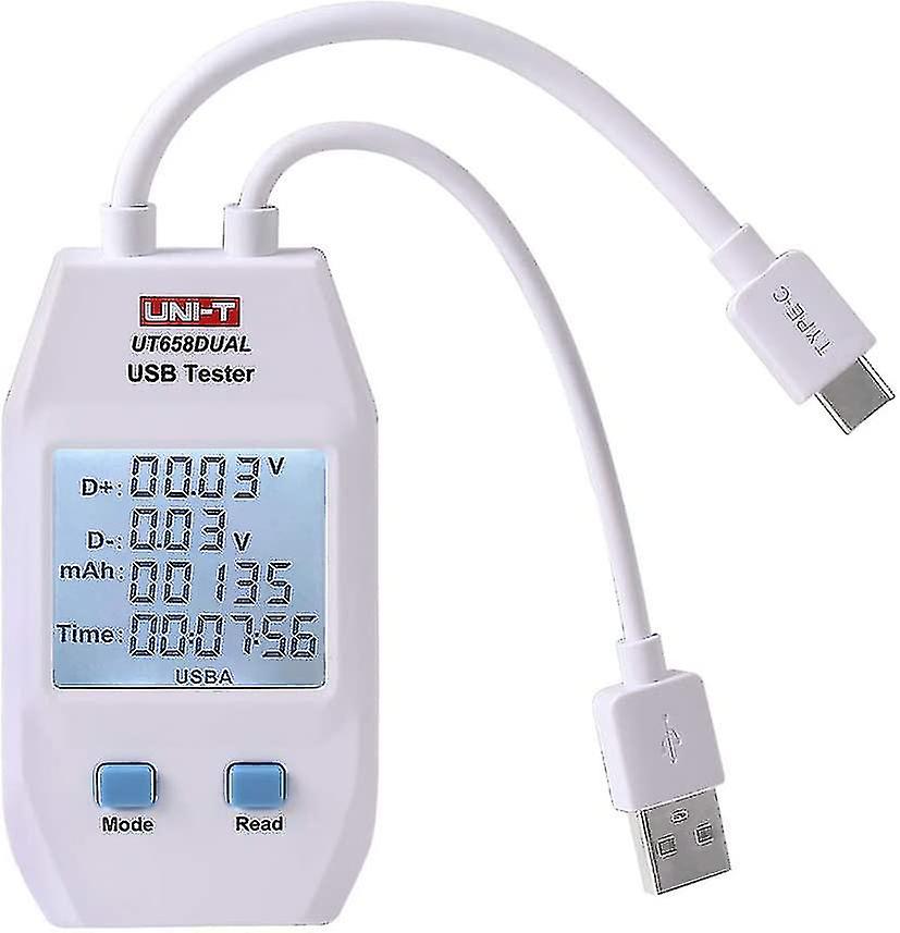 Ut658 Digital Usb Tester Voltmeter Amperemeter Spannung Strom Meter Kapazitt Tester Monitor Mit Hintergrundbeleuchtung (duale Schnittstelle Typ A Und