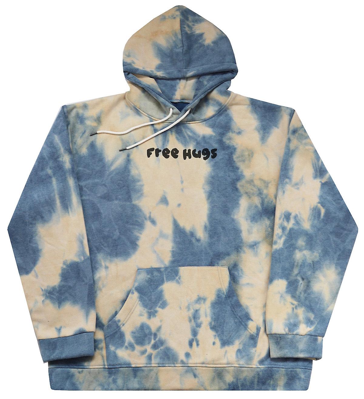 Free Hugs - Huge Tie Dye Blue Oversized Hoody