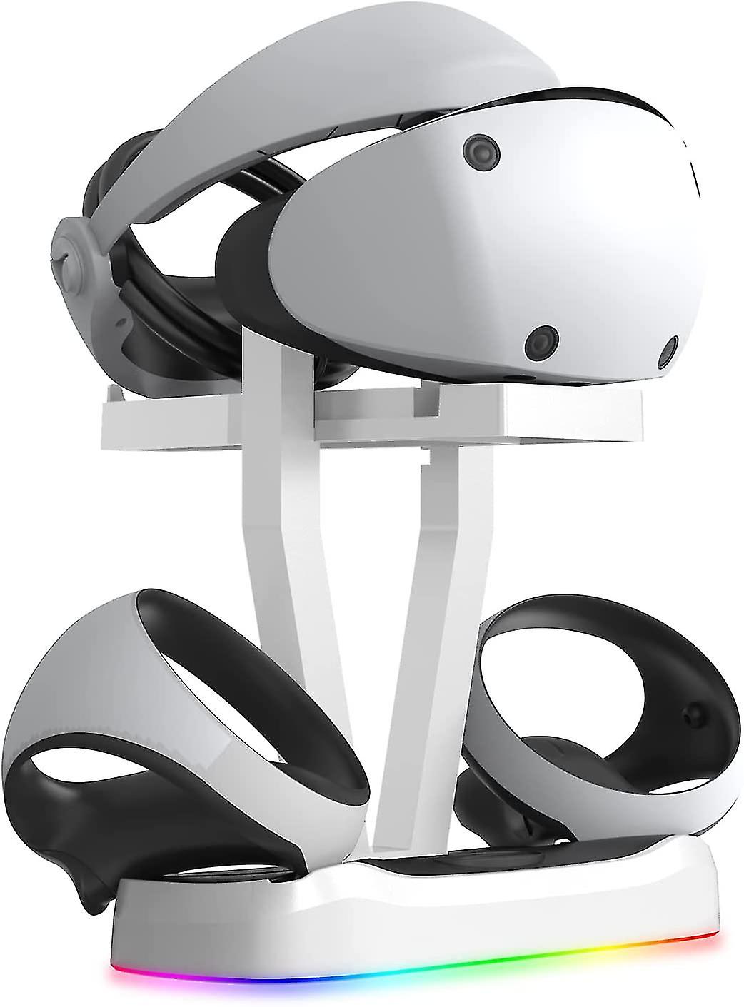 Psvr2 Controller Charging Dock And Headset Display Stand, Ps Vr2 Controllers Dual Wireless Charging Station, con Led