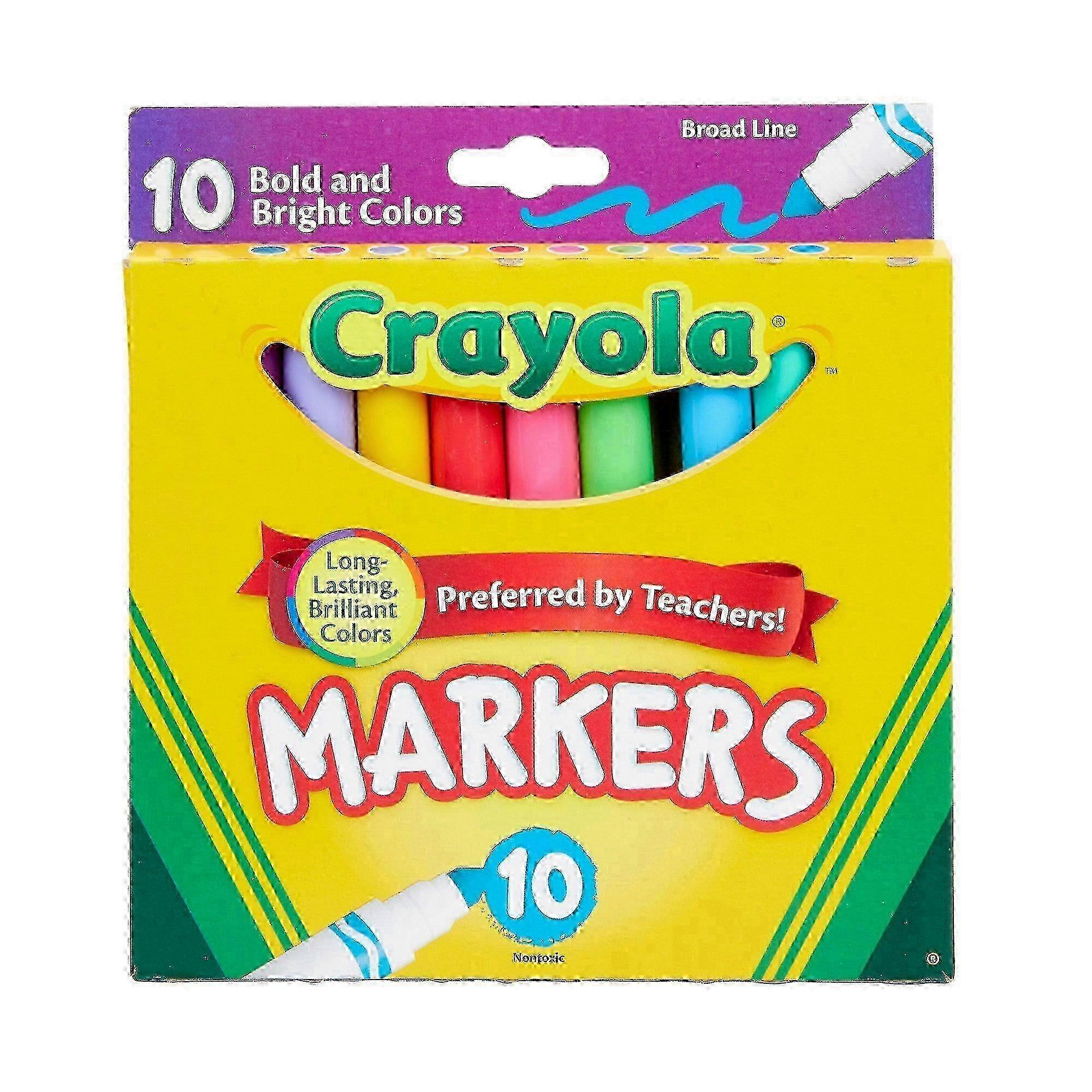 Crayola Kids Broadline Markers, Bold And Bright, 10 Ea