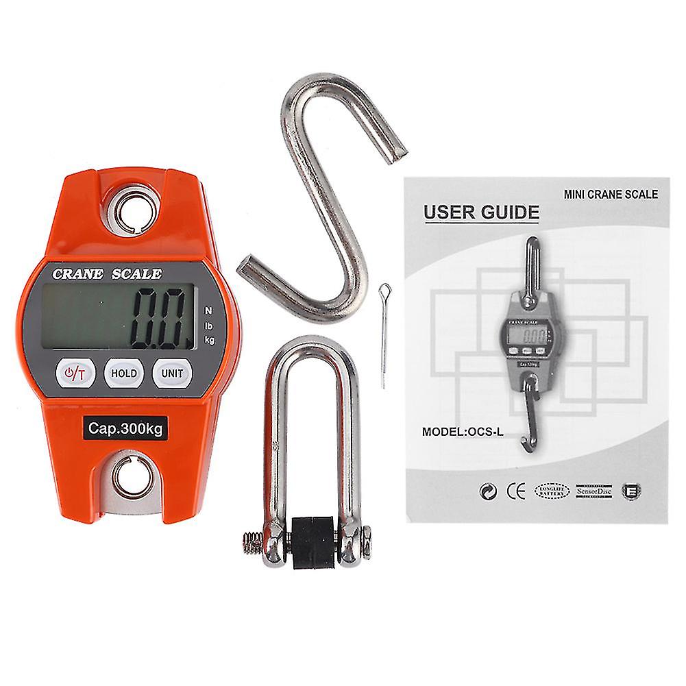 Mini Portable Digital Lcd Display Hanging Scale Electric Weighting Scales 300kg/600lb Orange