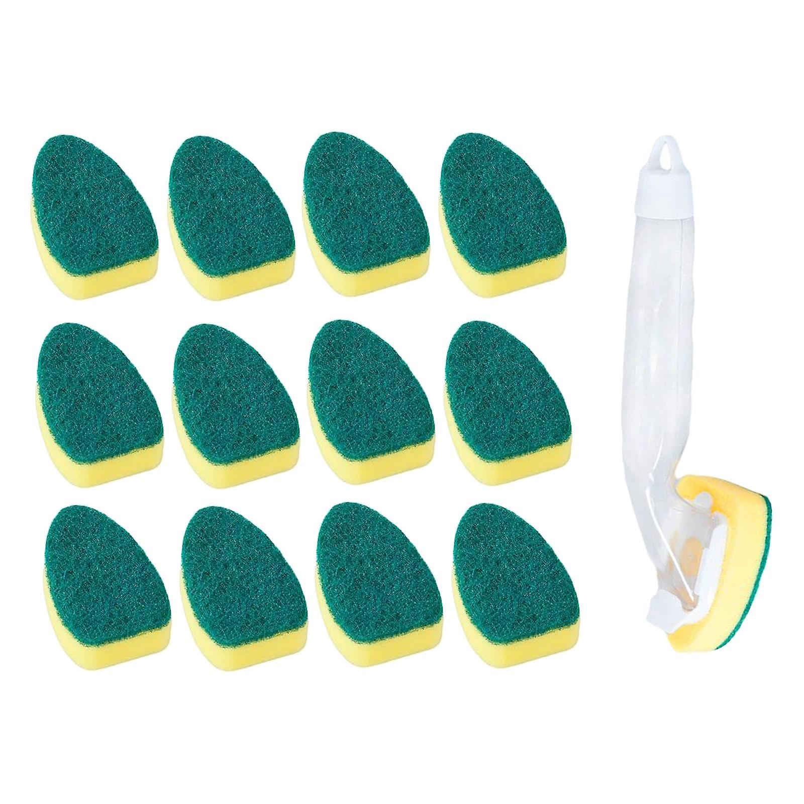 1 Piatto Bacchetta Spugna con 12 pz Spugna di Ricambio Testa per Lavello Pan Pot Pulizia