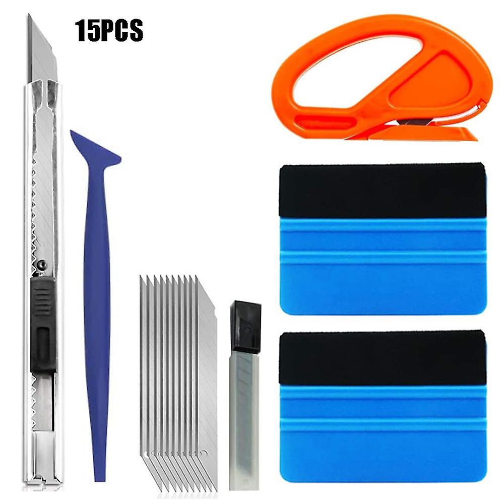 15pcs Car Film Application Tool Kit Carving Knife Scraper Tape Measure Automotive Film Application Tools