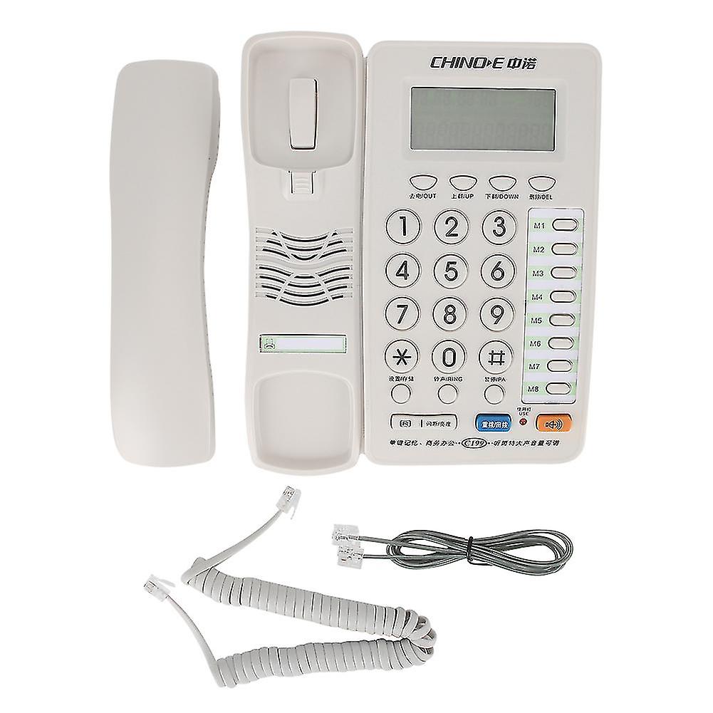 C199 Fixed Telephone Home Wired Landline Business Office Corded Phone Desk Large Displaywhite