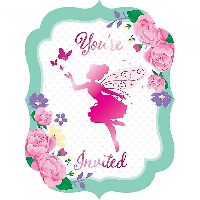 Creative Party Floral Fairy Invitations (Pack of 8)