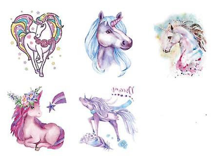 Unicorn 5 st extra stora XL barntatueringar tatuering enhörning