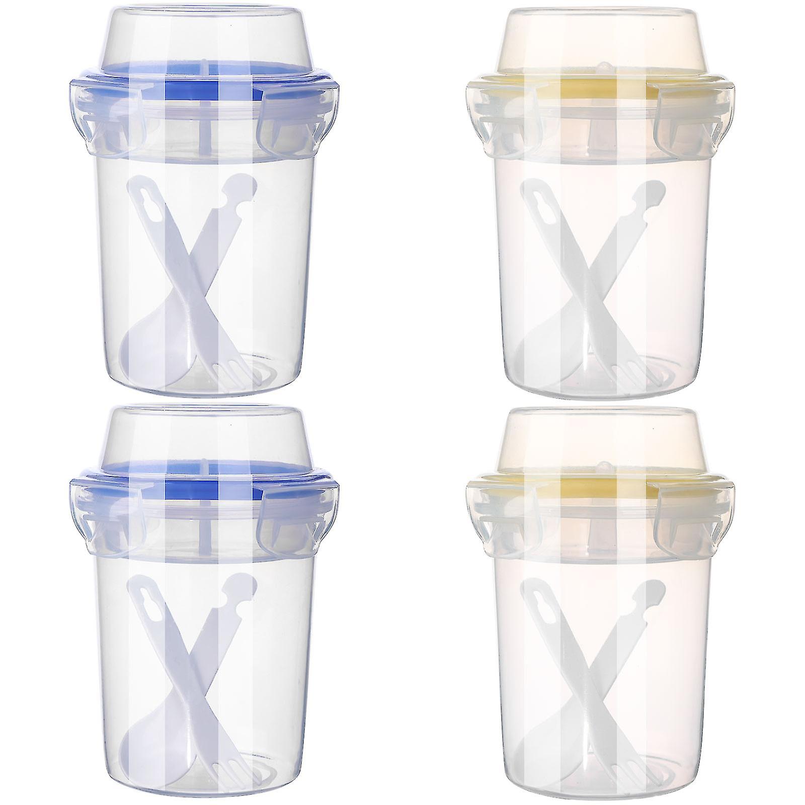 4 Packs 17 Oz Overnight Oats Containers With Lids And Spoons Oatmeal Jars With L