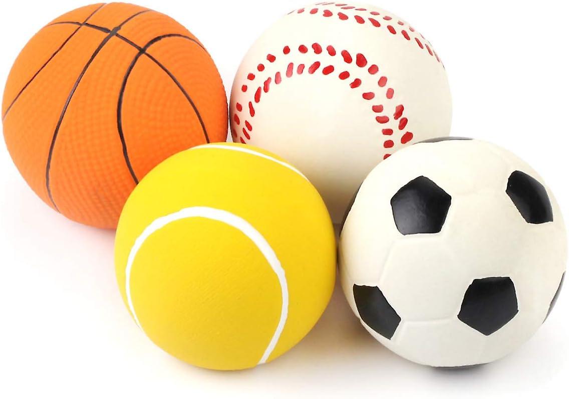 Latex Toy Balls, 4 Pack, for Small Medium Dogs