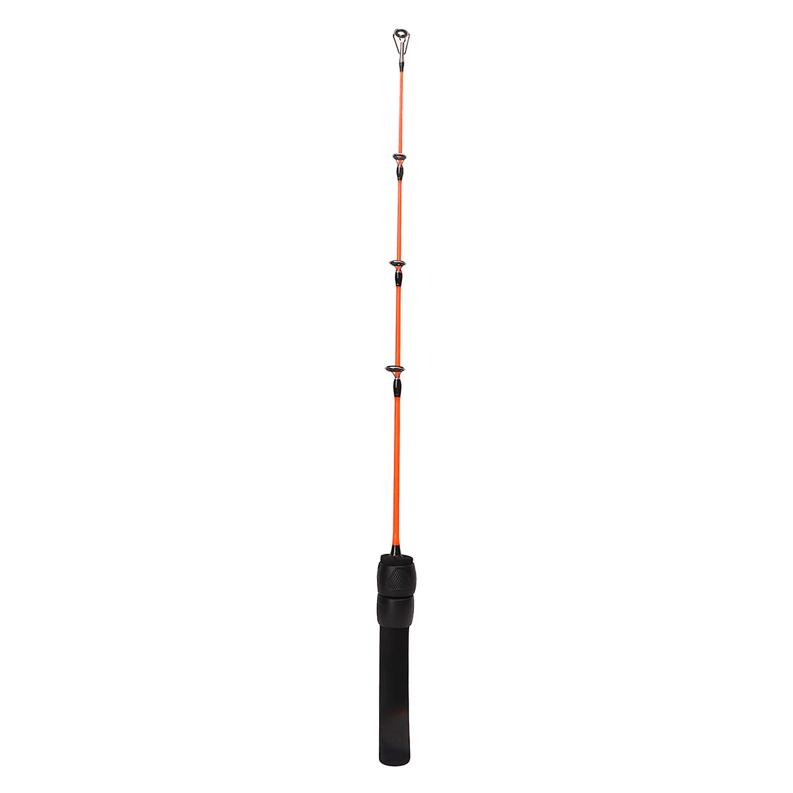 Mini canne à pêche sur glace de 50 cm, courte et portable, en PRFV avec poignée antidérapante en EVA
