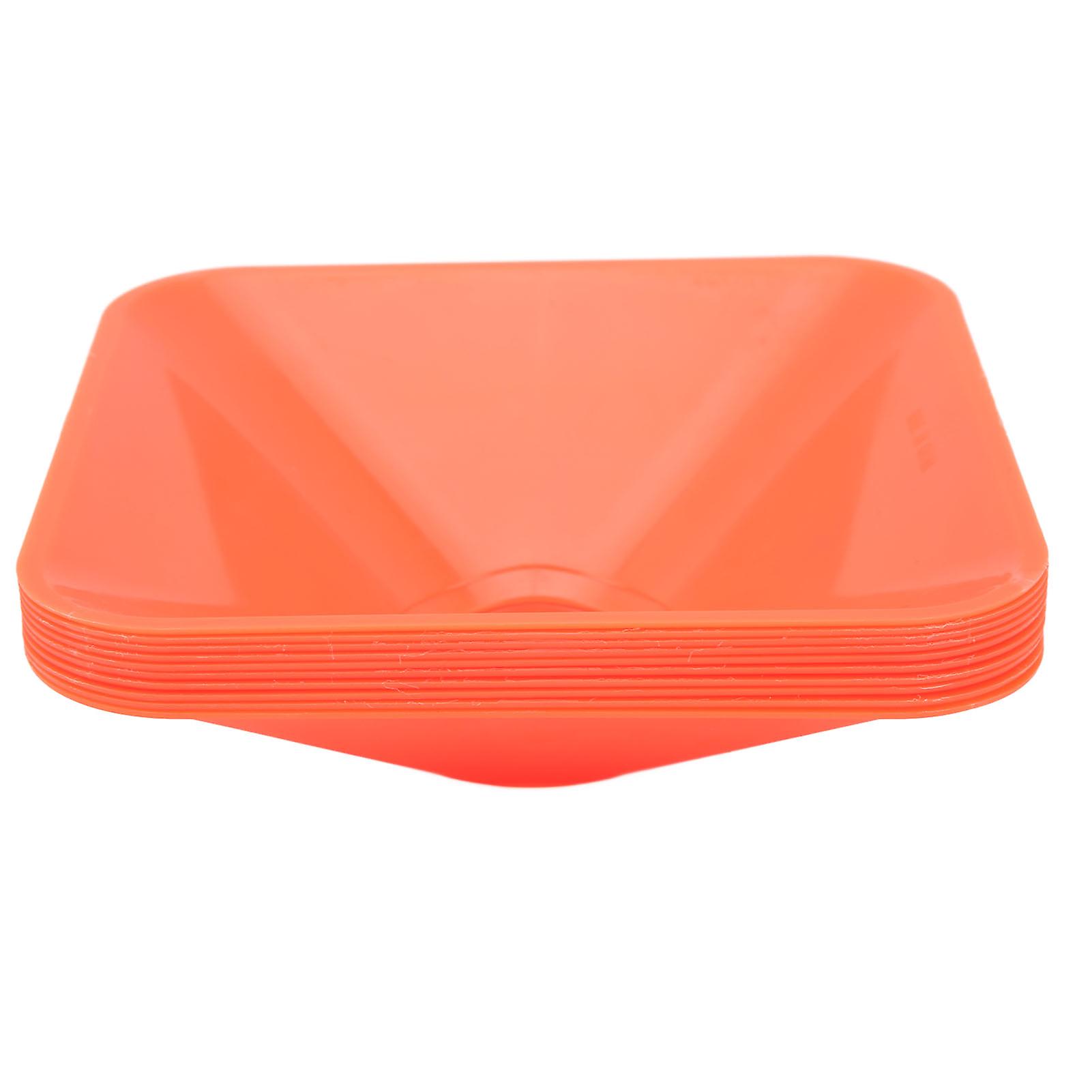 10PCS Training Cones Square Bright Color Stackable Compact Cones Marker for Sports Football Orange