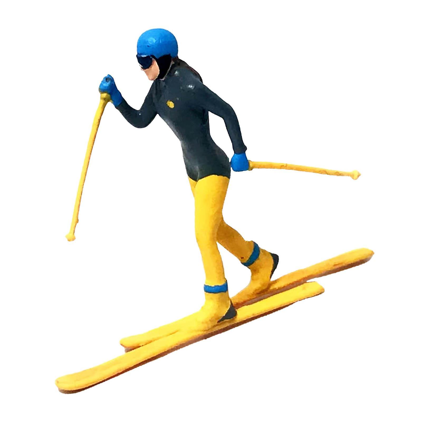 Resin 1/87 Skiing Figures Scenery Figure Scenes Accessories Blue