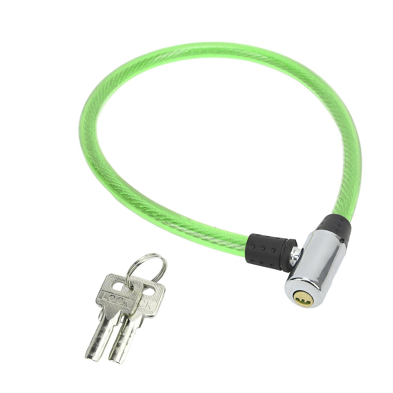 Câble antivol pour vélo, robuste et durable, en acier, portable, large application, facile à utiliser, pour vélo, moto, portail, vert