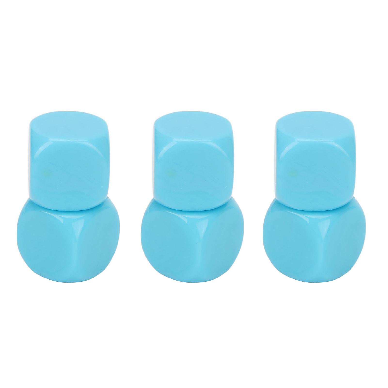 6Pcs Large Dice Set Round Corner Plastic Waterproof Practical Slick Face Dice for DIY Party Gaming Blue 