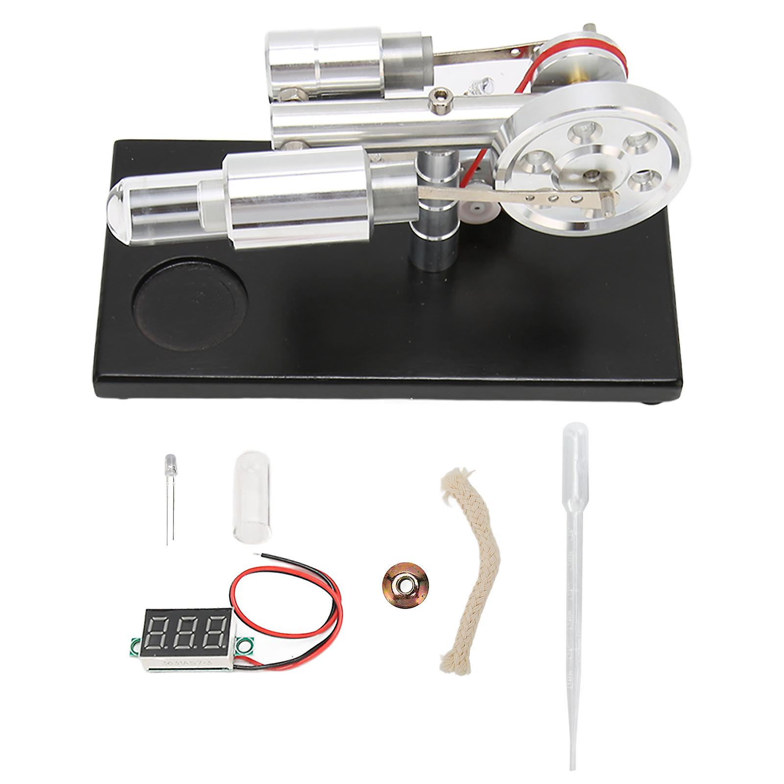 Hot Air Stirling Engine Easy Operation Low Noise Stable Wooden Base Stirling Engine Model for Education Decoration