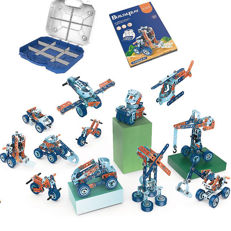 Children's Stem Assembling Building Blocks Screw Toolbox Nut Combination Intelligence Development 12-in-1 Toy